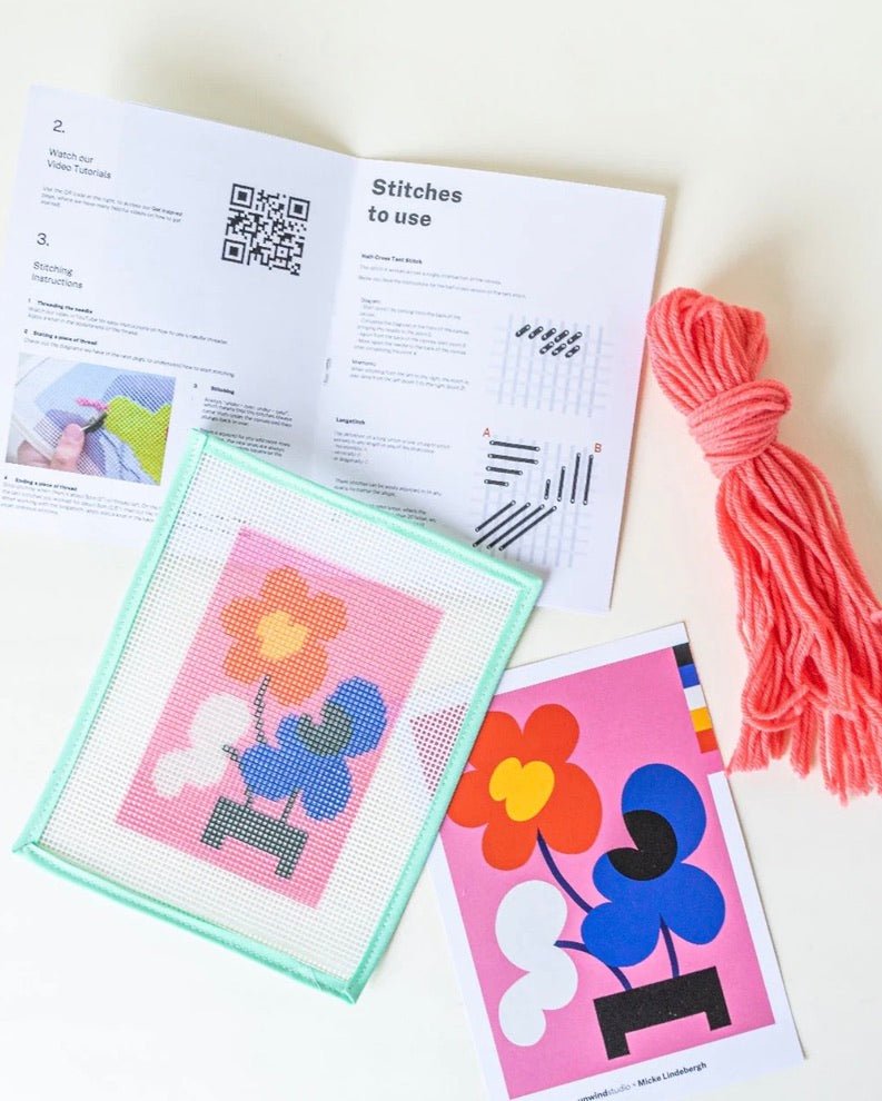 Unwind Studio · Floral Trio · Kids Needlepoint Kit · Unwind Studio | socius design in Rochester, MN