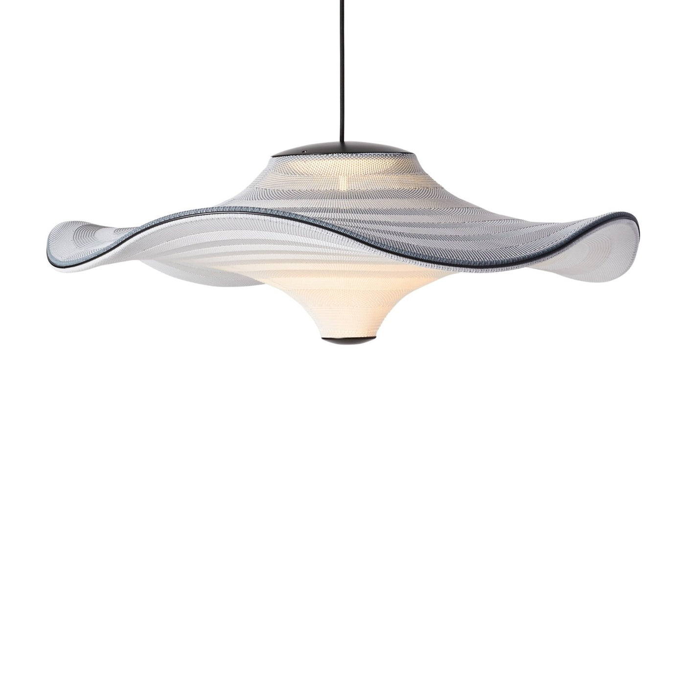 Flying 78 pendant in Haze Blue, illuminated