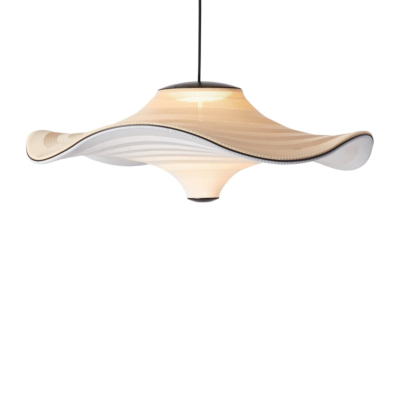 Flying 78 pendant in Golden Sand, illuminated