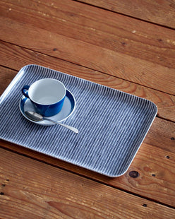Fog Linen Work · Fog Linen Work Linen Tray in Indigo White Stripe (M) | socius design in Rochester, MN