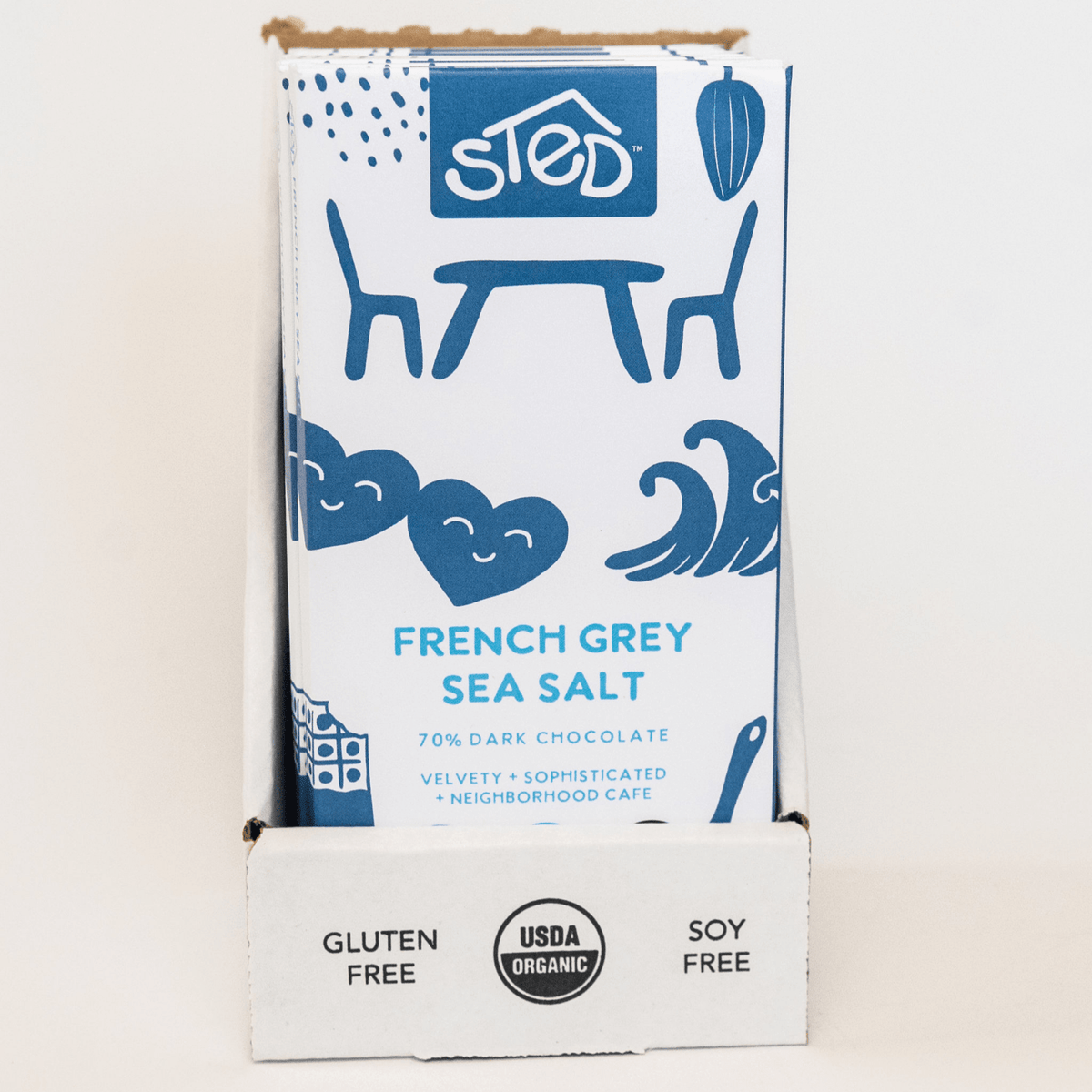 Sted Chocolate · French Grey Sea Salt Dark Chocolate Bar | socius design in Rochester, MN