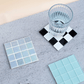 Subtle Art Studios · Glass Tile Coaster · Black + White Checkered | socius design in Rochester, MN