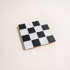 Subtle Art Studios · Glass Tile Coaster · Black + White Checkered | socius design in Rochester, MN