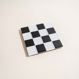 Subtle Art Studios · Glass Tile Coaster · Black + White Checkered | socius design in Rochester, MN