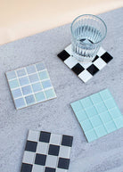 Subtle Art Studios · Glass Tile Coaster · Black + White Checkered | socius design in Rochester, MN