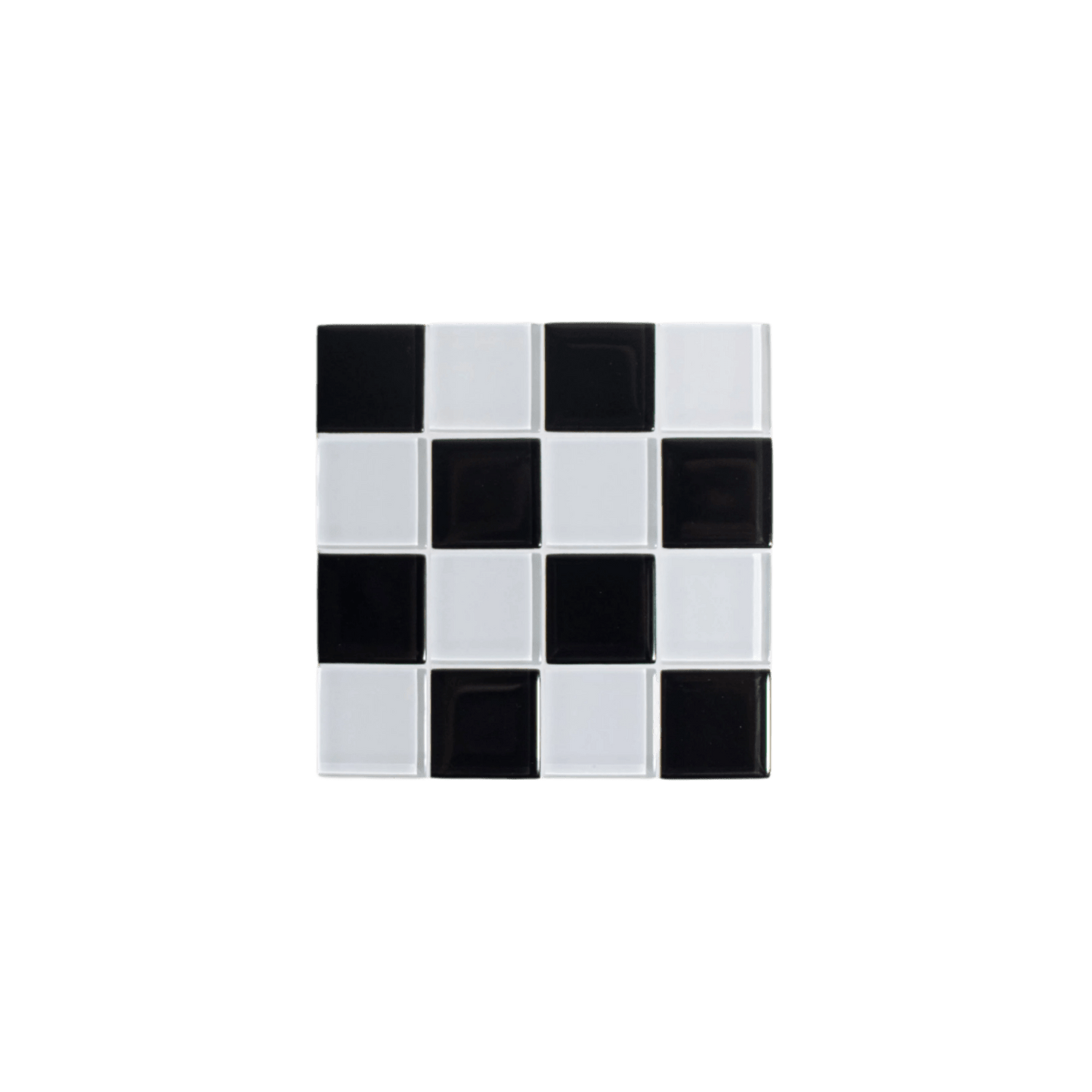 Subtle Art Studios · Glass Tile Coaster · Black + White Checkered | socius design in Rochester, MN