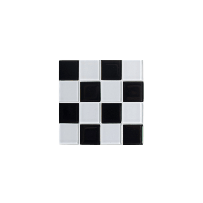 Subtle Art Studios · Glass Tile Coaster · Black + White Checkered | socius design in Rochester, MN