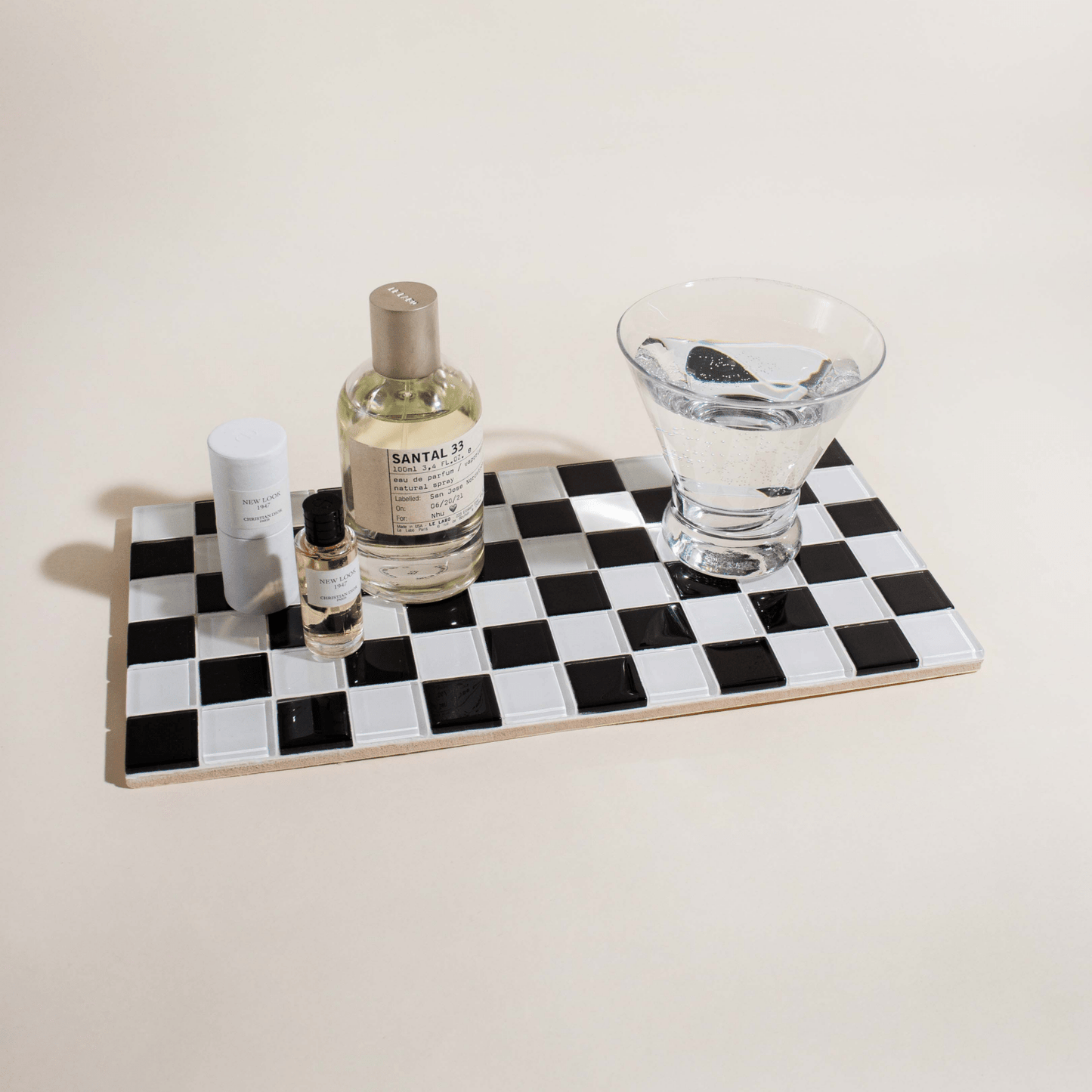 Subtle Art Studios · Glass Tile Decorative Tray · Black & White Checkered | socius design in Rochester, MN