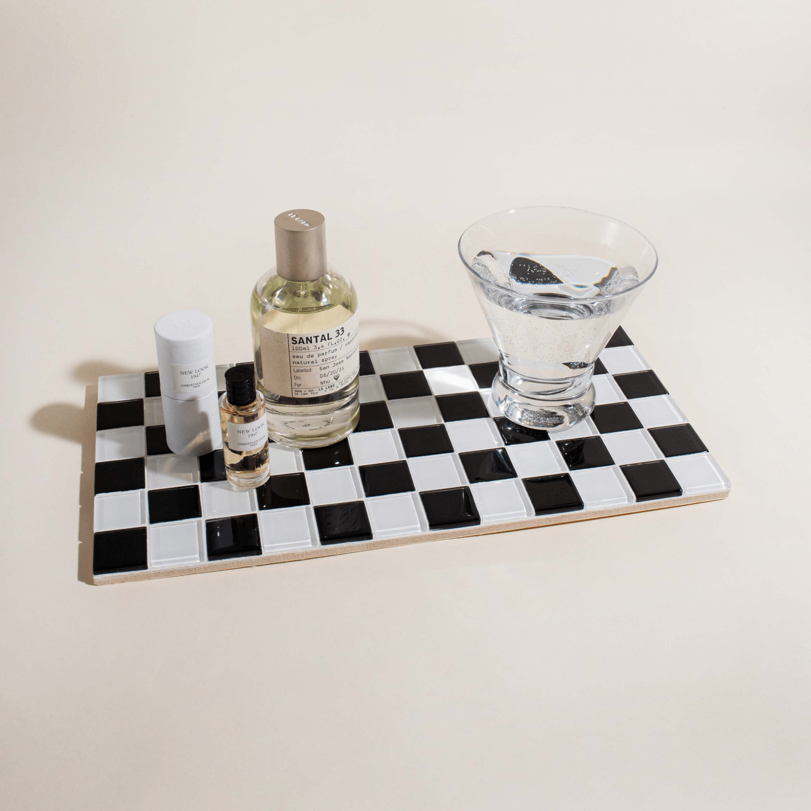 Subtle Art Studios · Glass Tile Decorative Tray · Black & White Checkered | socius design in Rochester, MN