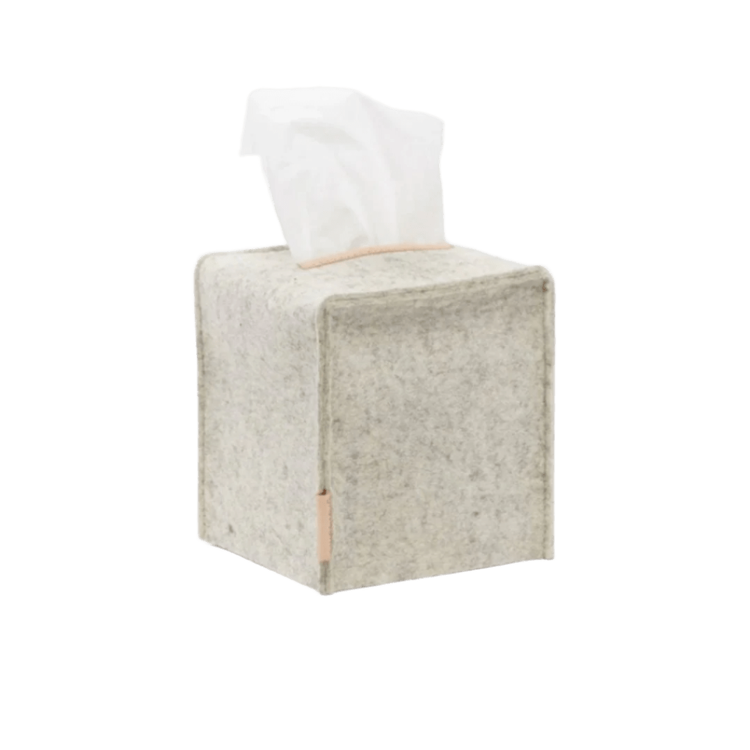 Graf Lantz · Graf Lantz Merino Wool Felt Tissue Box Cover · Heather White | socius design in Rochester, MN