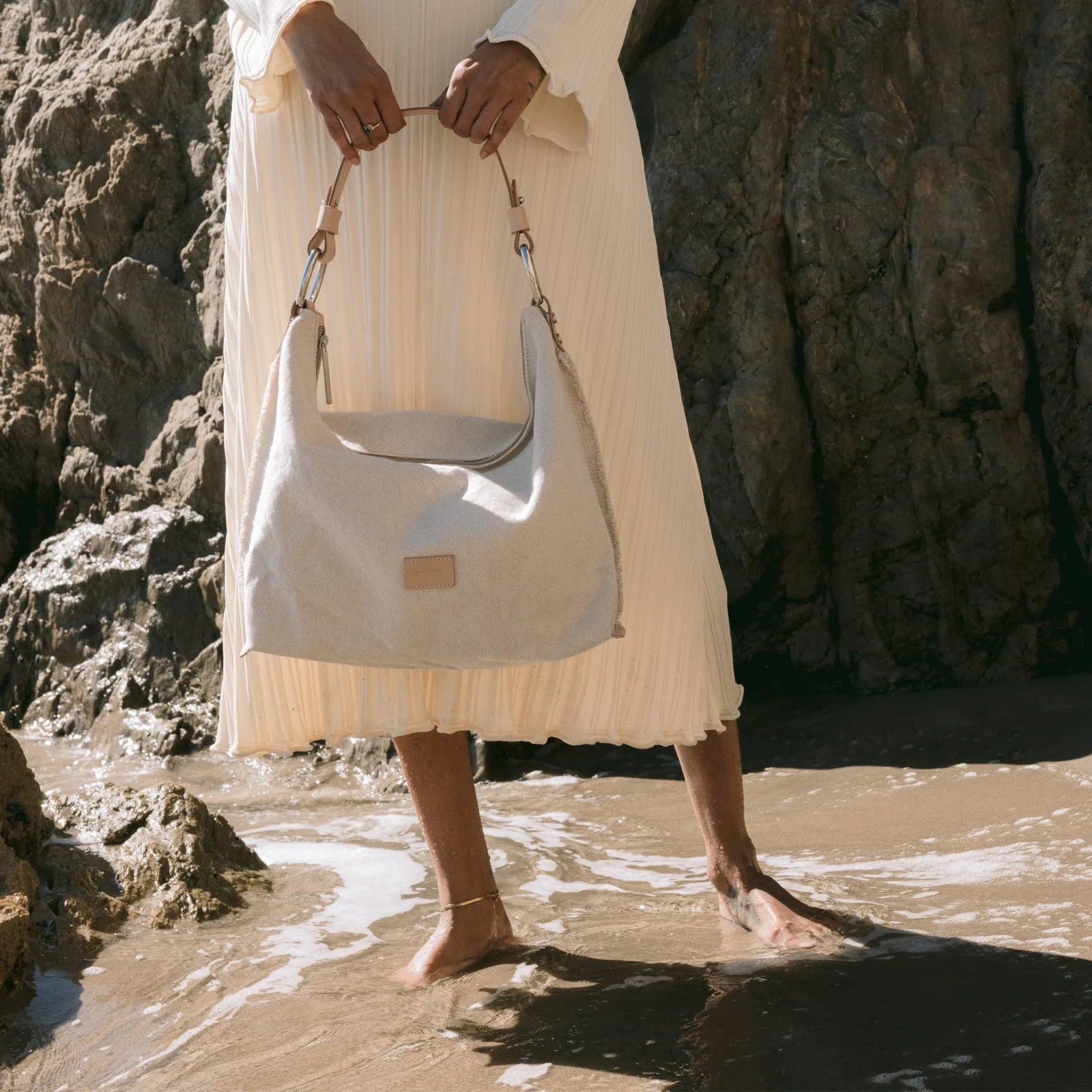 Graf Lantz · Hana Canvas Hobo Bag in Natural Vachetta | socius design in Rochester, MN