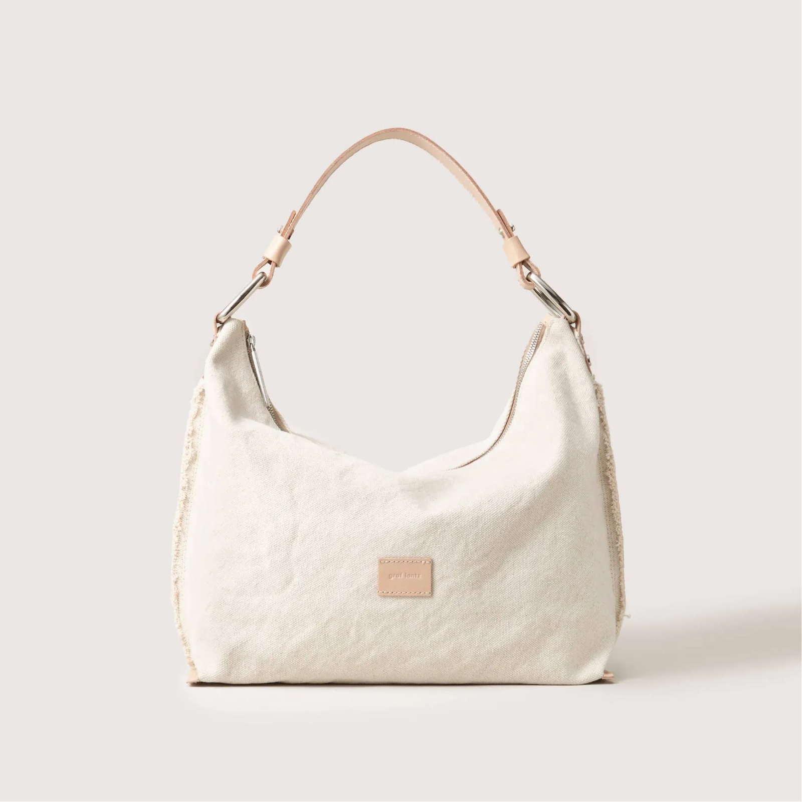 Graf Lantz · Hana Canvas Hobo Bag in Natural Vachetta | socius design in Rochester, MN