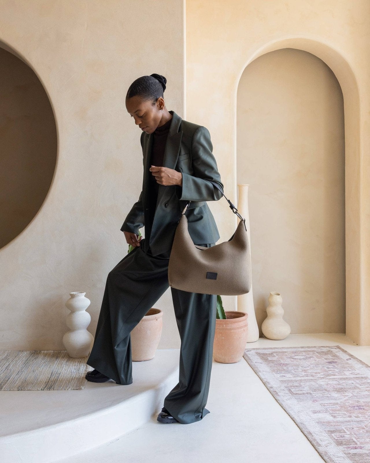 Graf Lantz · Hana Merino Wool Hobo Bag | Cumin Black | socius design in Rochester, MN