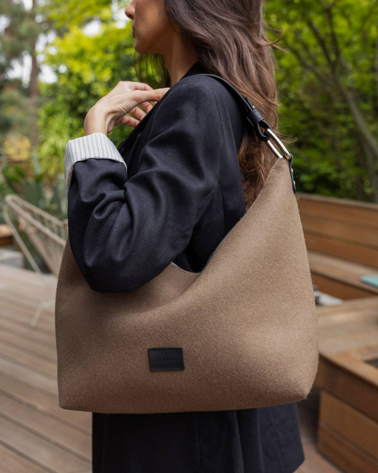 Graf Lantz · Hana Merino Wool Hobo Bag | Cumin Black | socius design in Rochester, MN