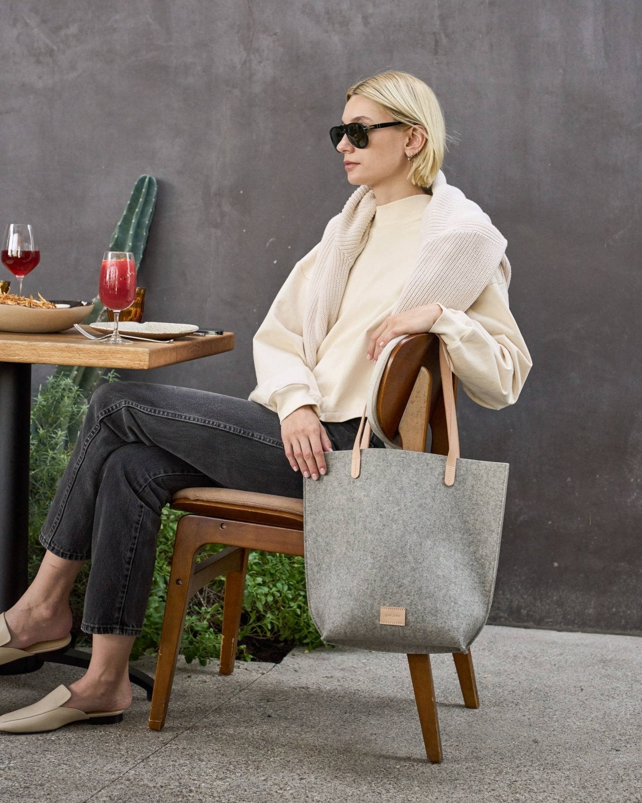 Graf Lantz · Hana Merino Wool Tote in Granite | socius design in Rochester, MN