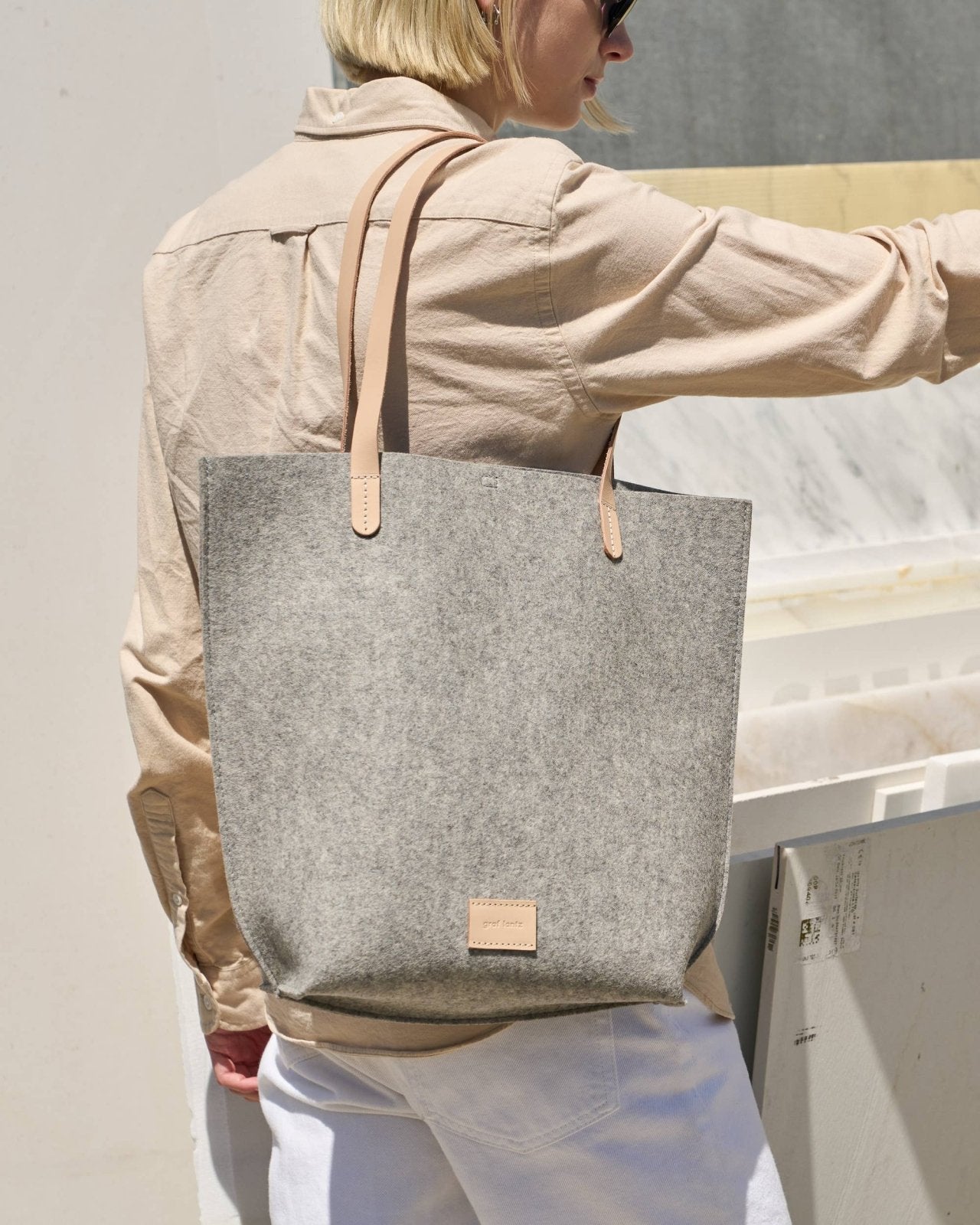 Graf Lantz · Hana Merino Wool Tote in Granite | socius design in Rochester, MN