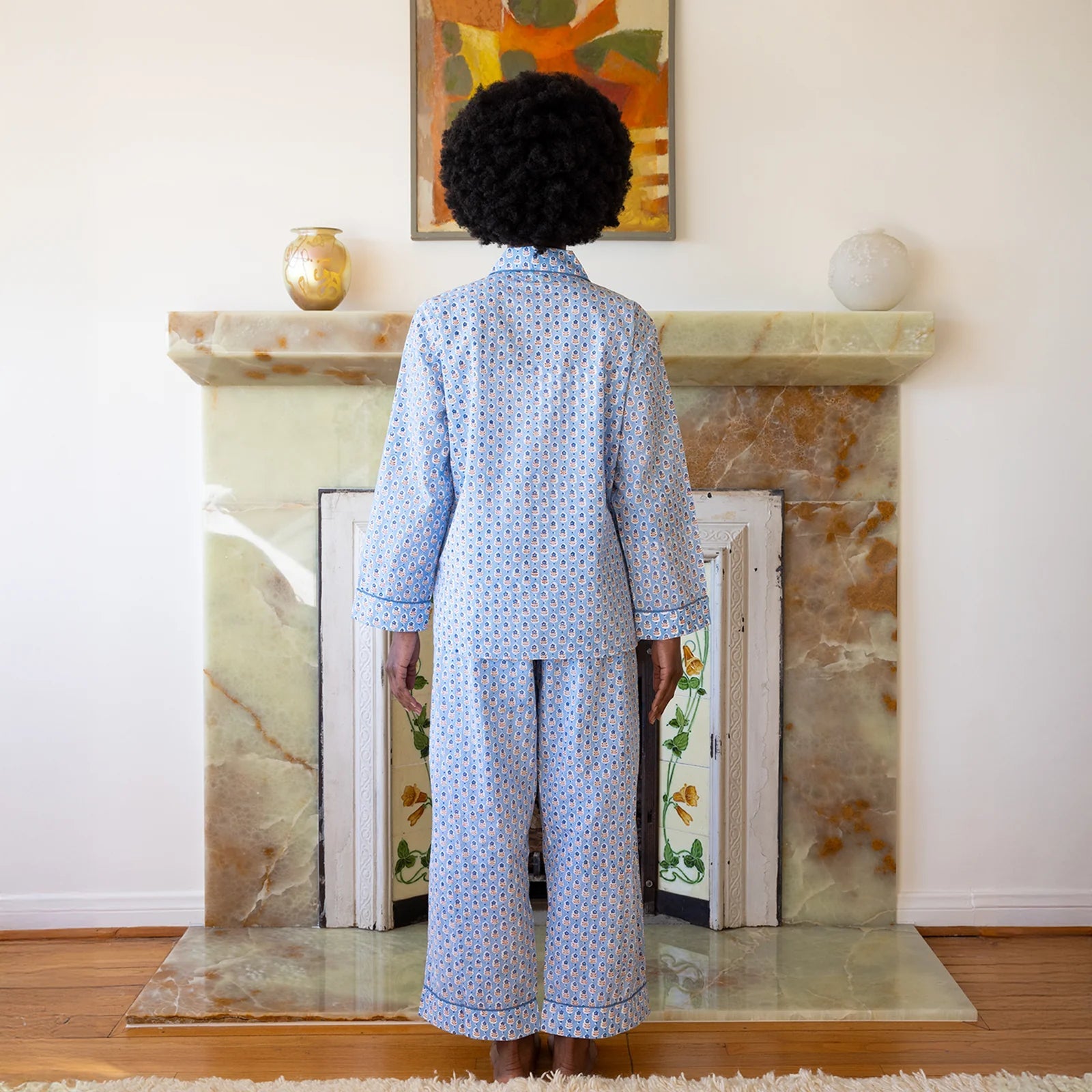 Block Shop · Hand Block - printed Pajama Set in Bluebonnet · Block Shop Textiles | socius design in Rochester, MN
