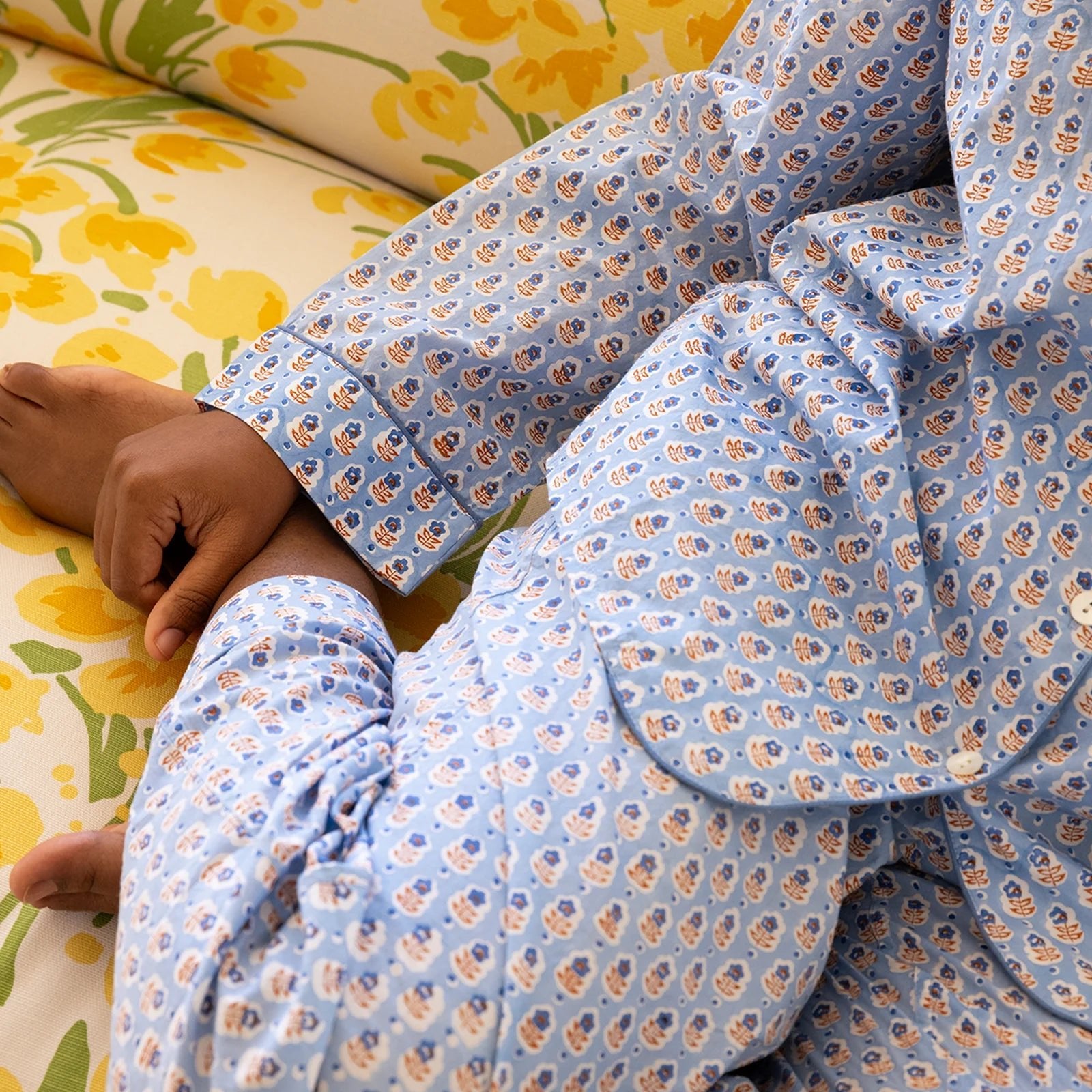 Block Shop · Hand Block - printed Pajama Set in Bluebonnet · Block Shop Textiles | socius design in Rochester, MN