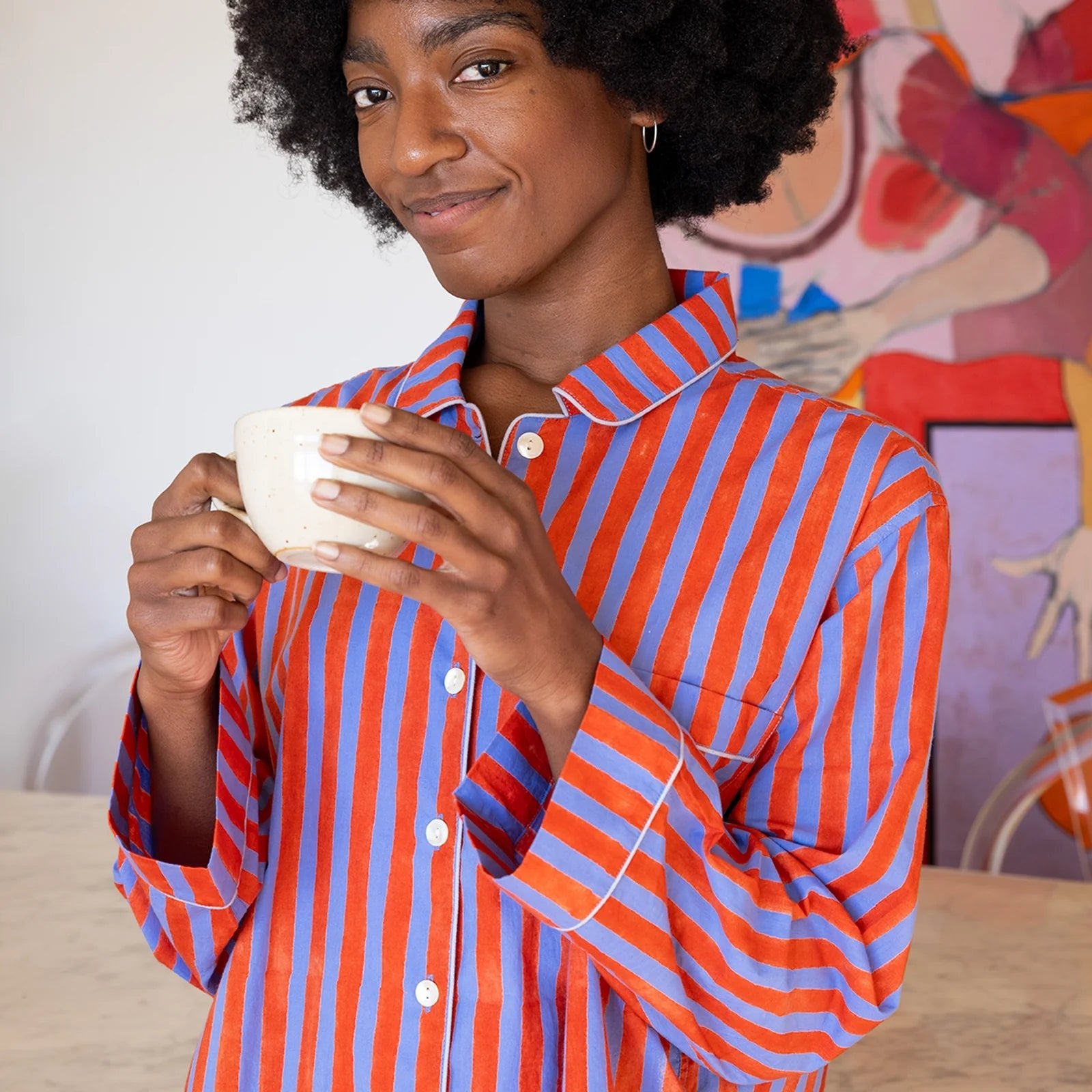 Block Shop · Hand Block - printed Pajama Set in Kingfisher | socius design in Rochester, MN