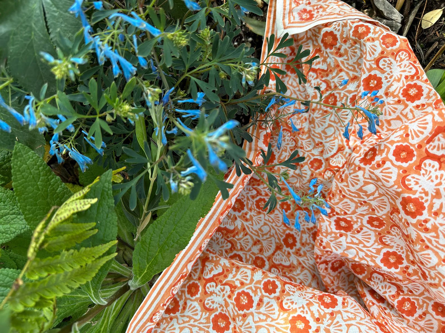 Block Shop · Hand Block - Printed Poppy Bandana · Peach | socius design in Rochester, MN