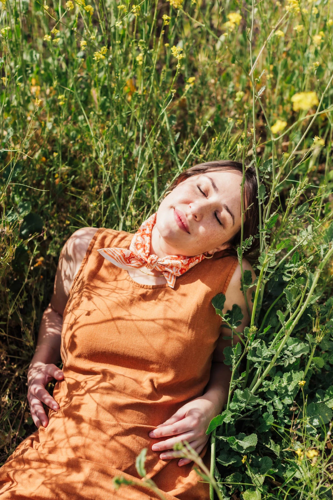 Block Shop · Hand Block - Printed Poppy Bandana · Peach | socius design in Rochester, MN