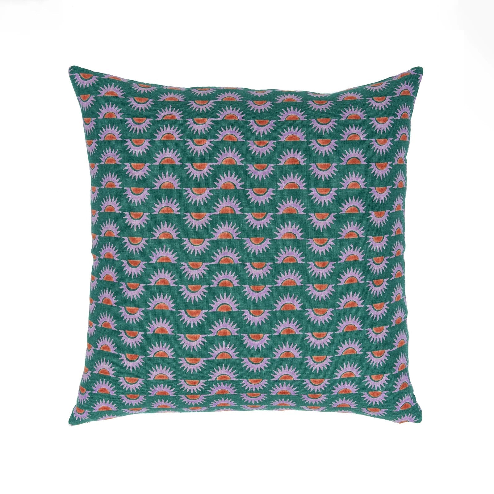 Block Shop · Hand Block - Printed Suns Throw Pillow · Violet | socius design in Rochester, MN