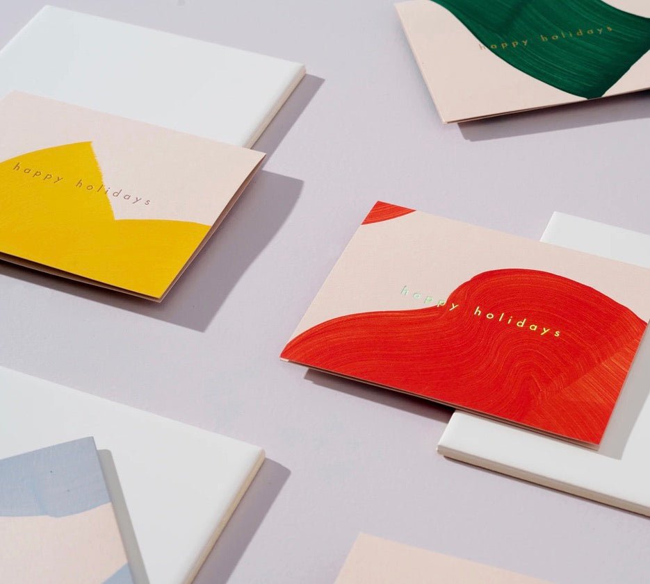 Holiday Shape Hand-Painted Card Set
