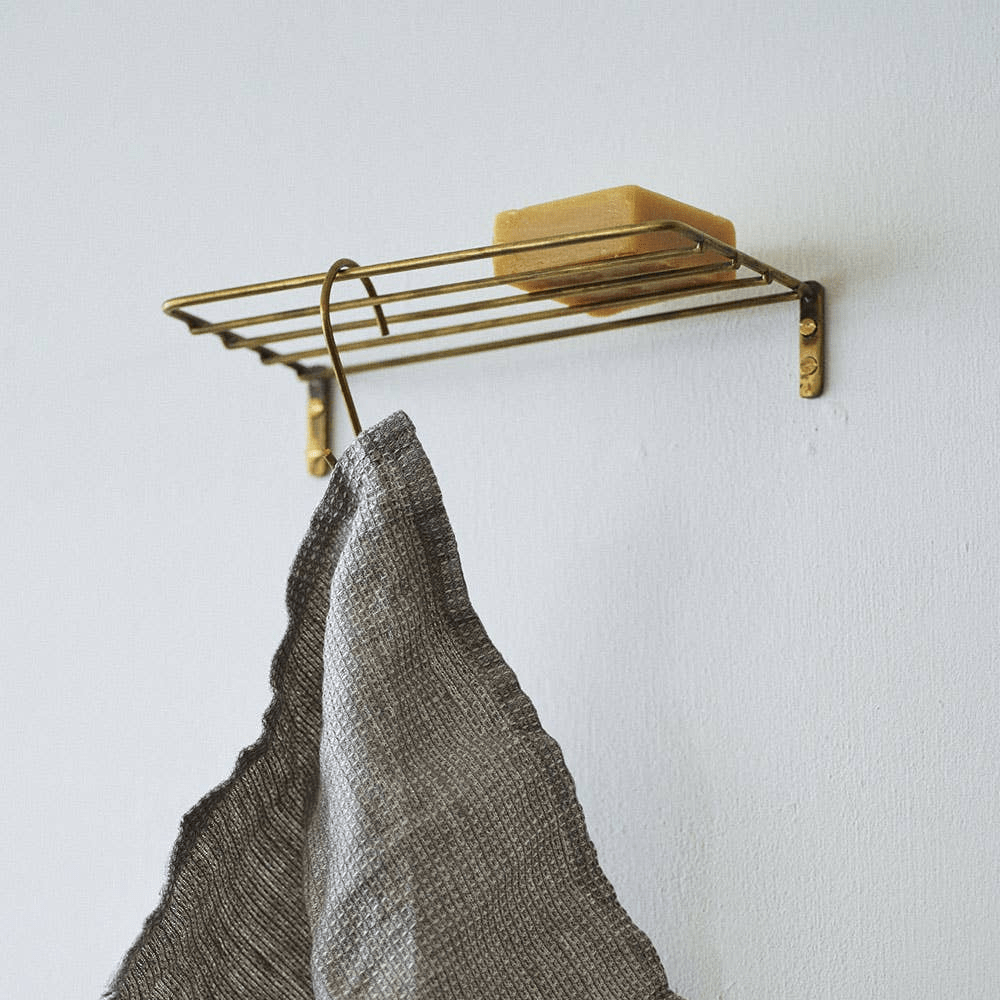 Fog Linen Work · Handmade Brass Wire Shelf | socius design in Rochester, MN