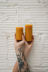 Slow Burn · Handmade Classic Beeswax Pillar | 2.5" x 4.5" | socius design in Rochester, MN