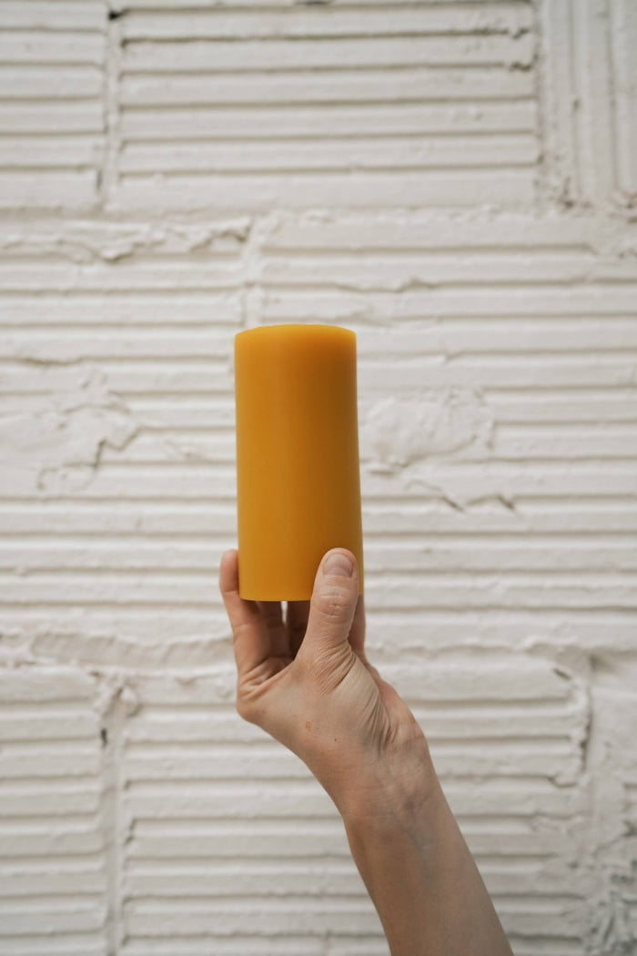 Slow Burn · Handmade Classic Beeswax Pillar | 2.5" x 5.5" | socius design in Rochester, MN