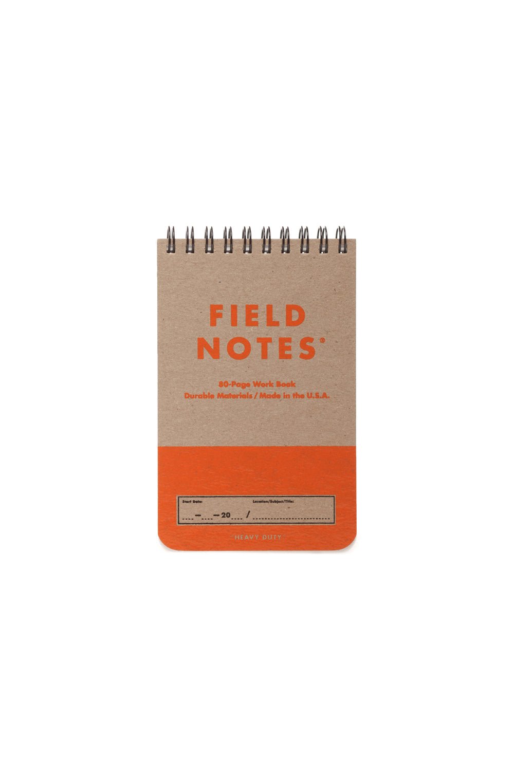 Field Notes Heavy Duty work book, orange cover