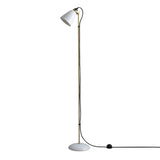 Original BTC Hector 30 Floor Light, satin brass with bone china shade