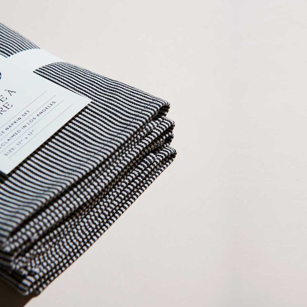 ATELIER SAUCIER · Hickory Stripe Reclaimed Fabric Napkin Set | socius design in Rochester, MN