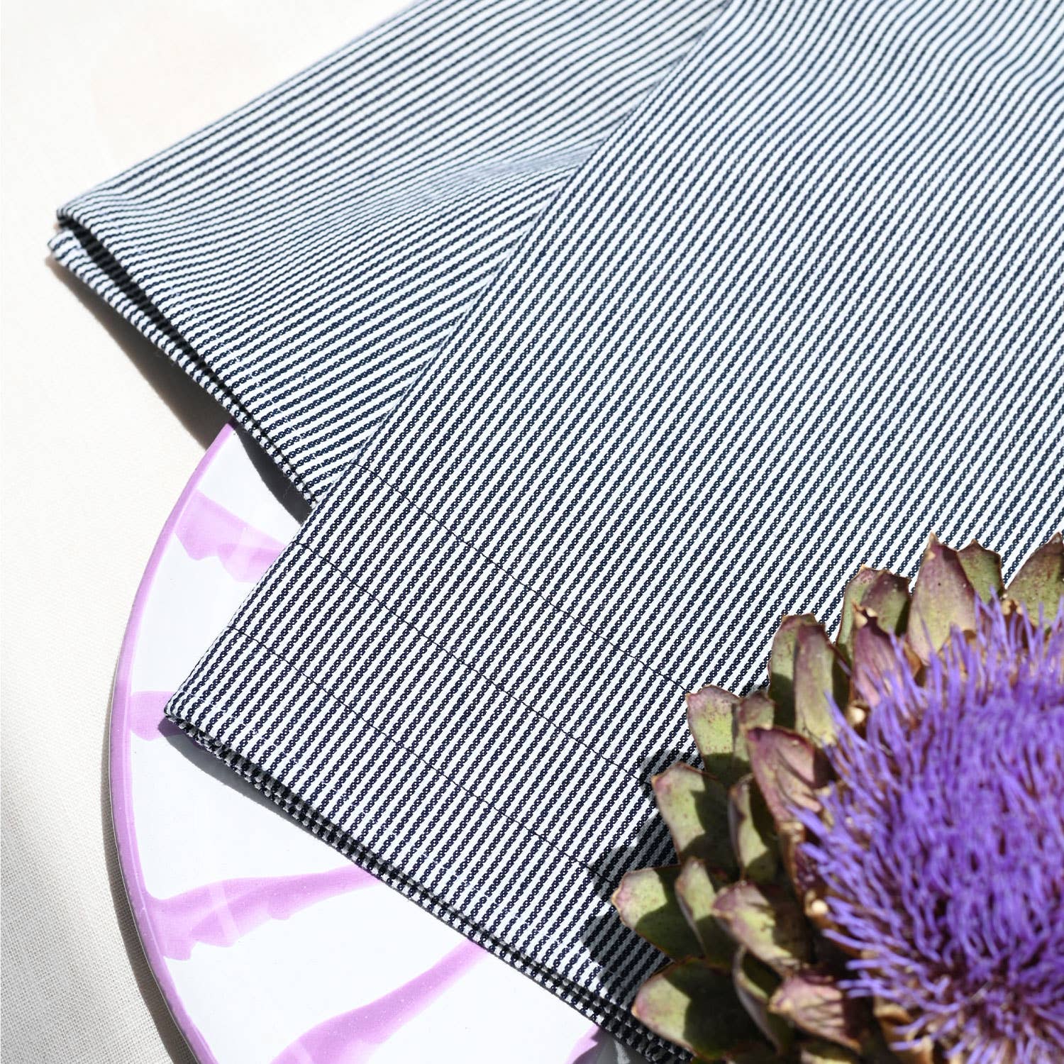 ATELIER SAUCIER · Hickory Stripe Reclaimed Fabric Tea Towel Set | socius design in Rochester, MN
