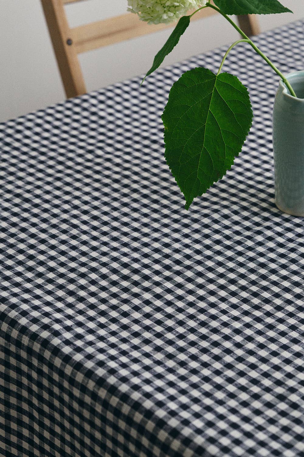 Fog Linen Work · Linen Table Cloth in Navy White Check · Square | socius design in Rochester, MN