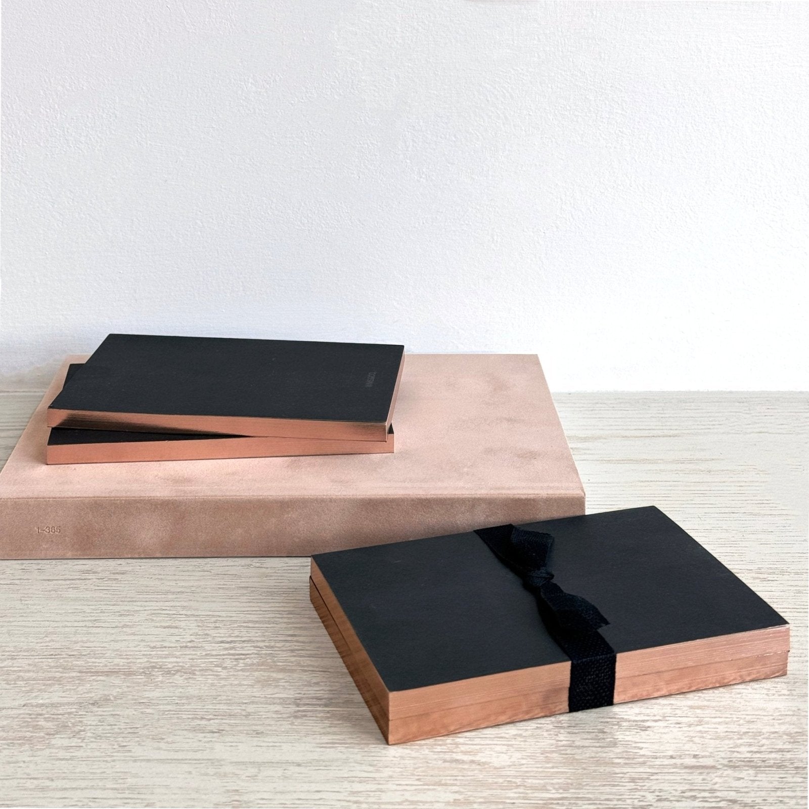 Wms&Co. · Little Black Notebooks with Rose Gold Edging · set of 2 | socius design in Rochester, MN