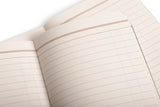 Field Notes Lucky interior pages with copper rule and mint ledger columns