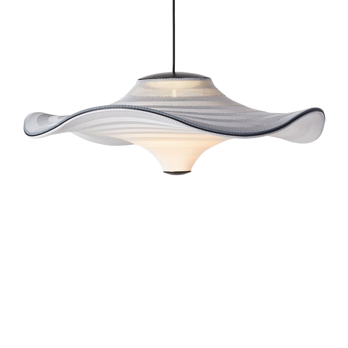 Flying 78 pendant in Haze Blue, illuminated