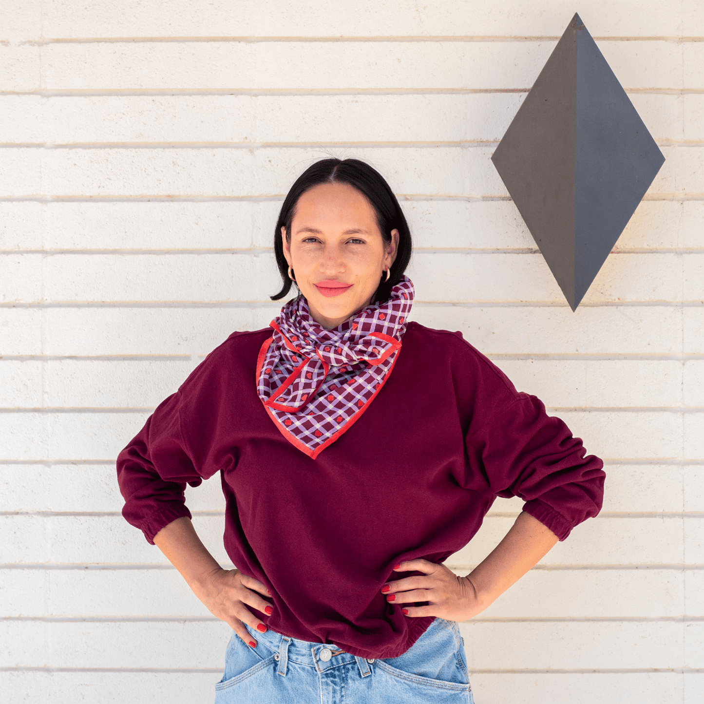 Block Shop · Maroon Hearts Square Scarf | socius design in Rochester, MN