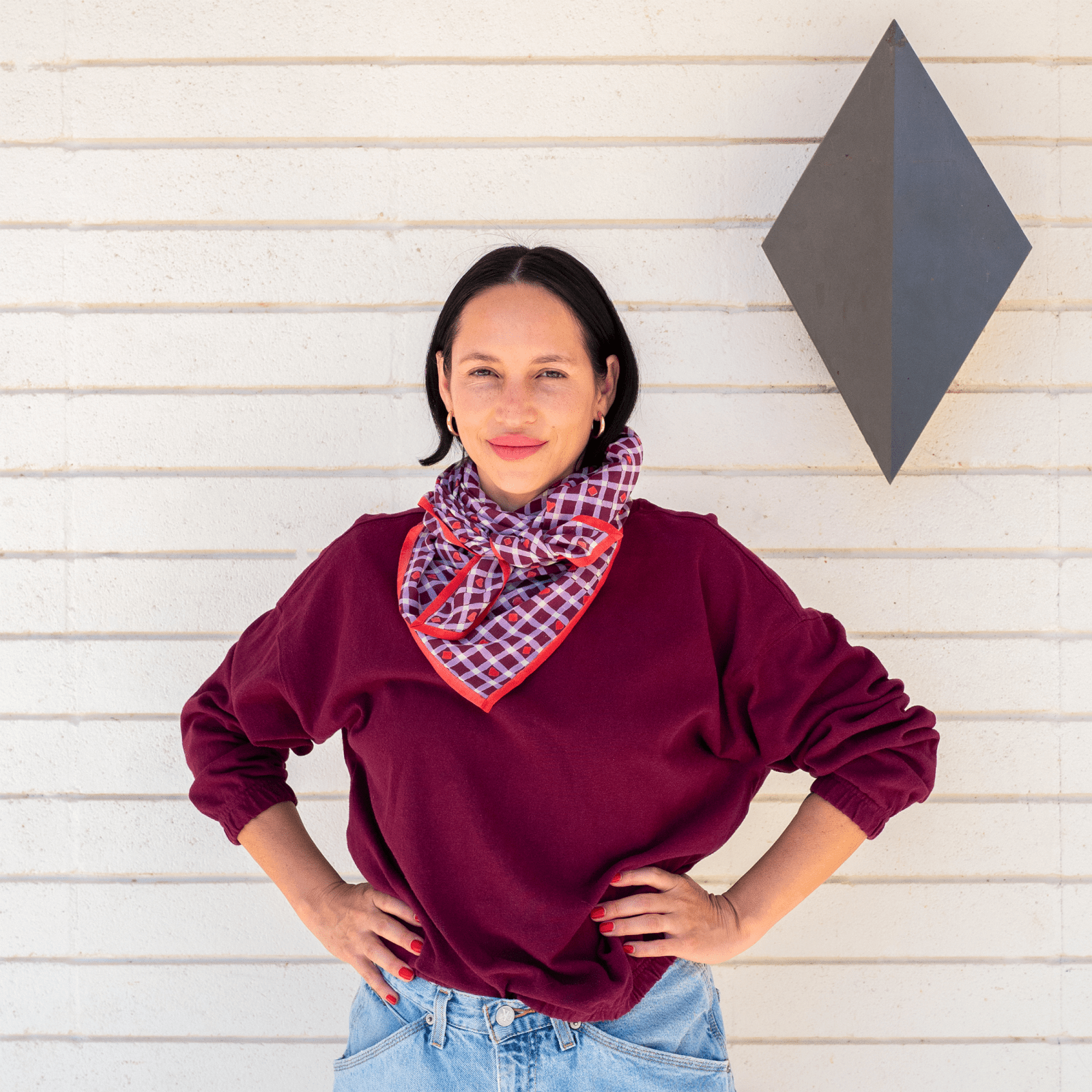 Block Shop · Maroon Hearts Square Scarf | socius design in Rochester, MN