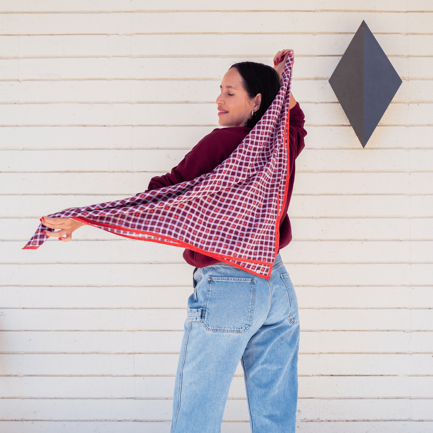 Block Shop · Maroon Hearts Square Scarf | socius design in Rochester, MN