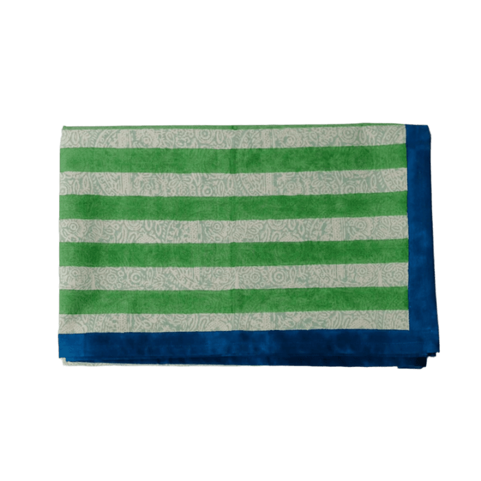 Soil to Studio · Maya Hand Block - Printed Cotton Tablecloth · Mint Green · 60x110" | socius design in Rochester, MN