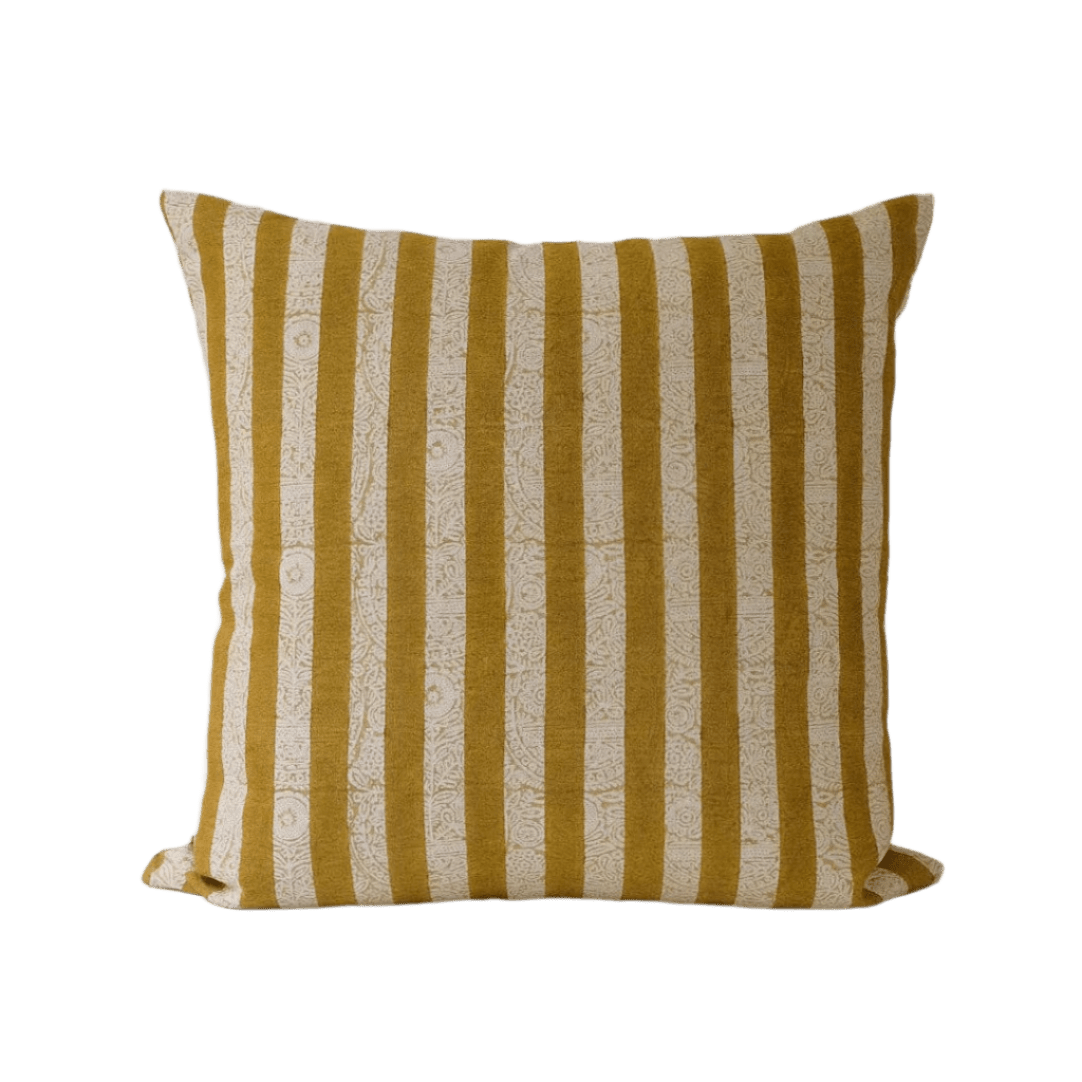 Soil to Studio · Maya Hand Block - printed Linen Pillow · Khaki Sage | socius design in Rochester, MN