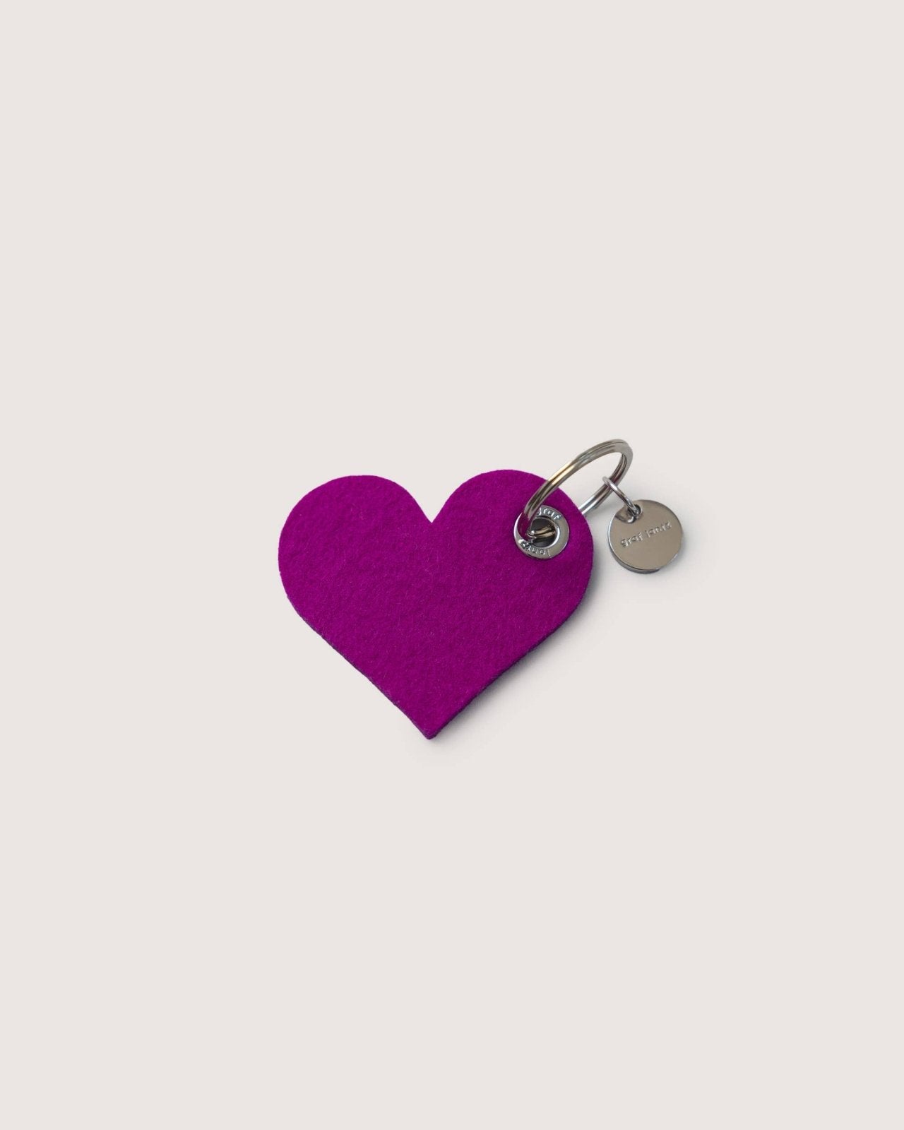 Graf Lantz · Merino Wool Heart Key Fob in Fuchsia | socius design in Rochester, MN
