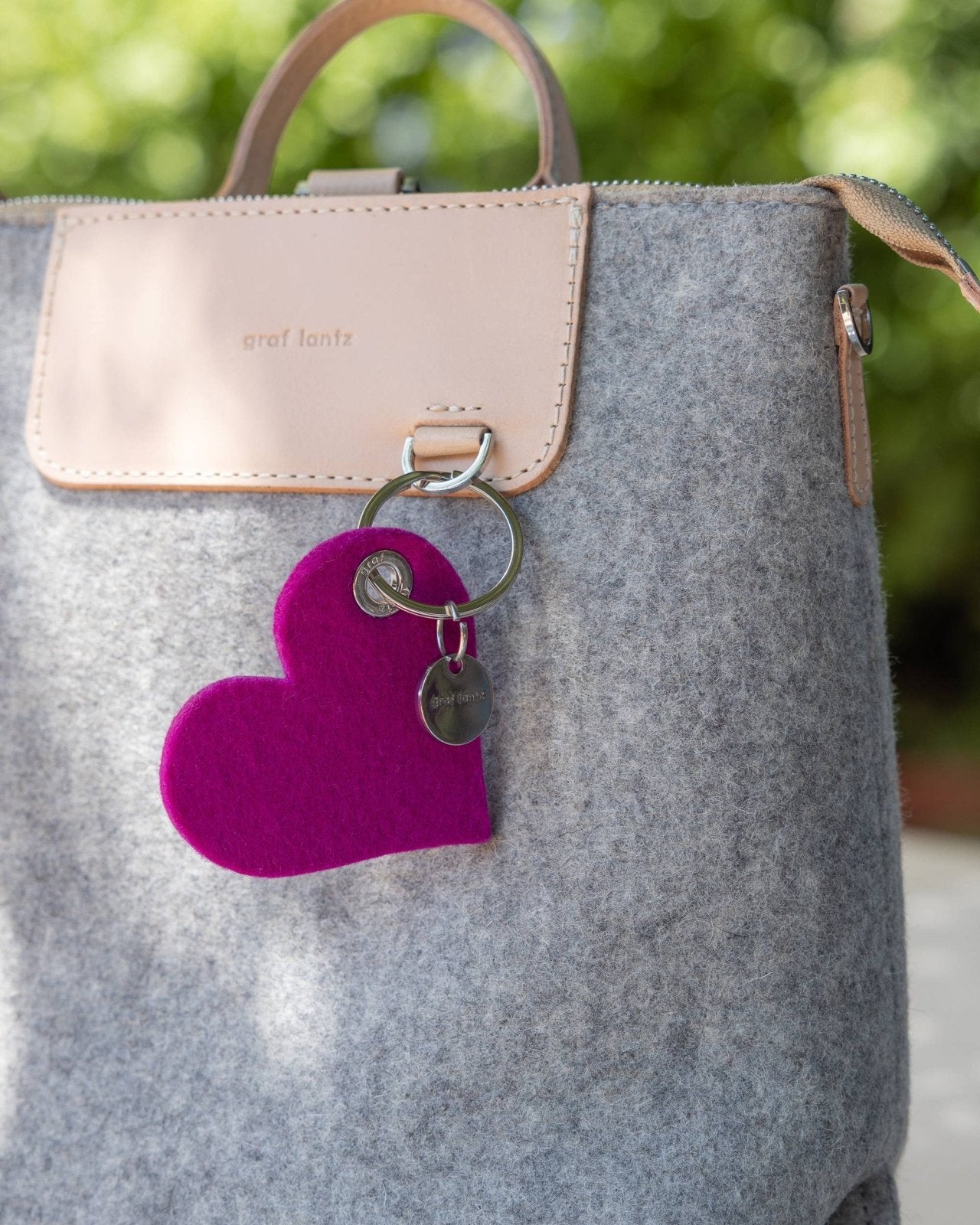 Graf Lantz · Merino Wool Heart Key Fob in Fuchsia | socius design in Rochester, MN