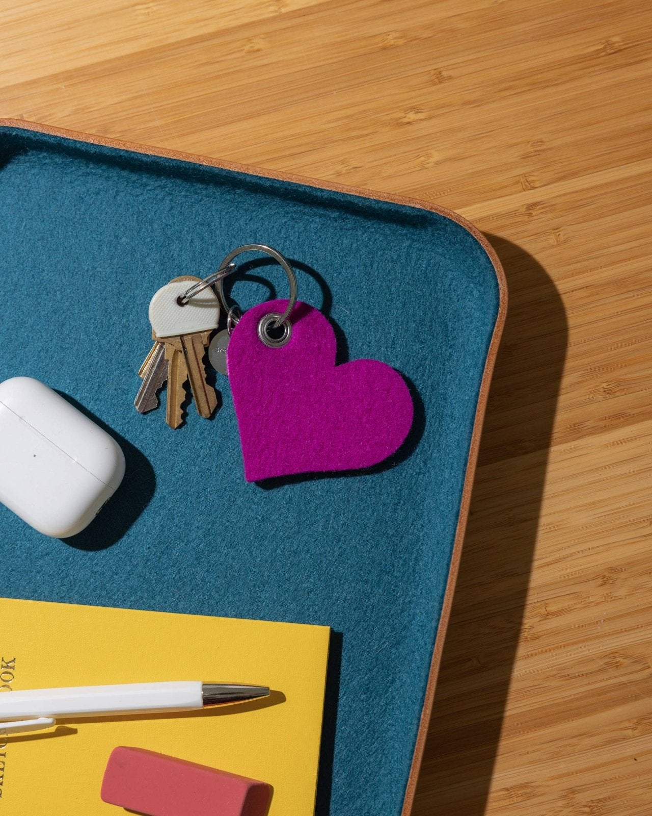Graf Lantz · Merino Wool Heart Key Fob in Fuchsia | socius design in Rochester, MN