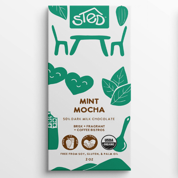 Sted Chocolate · Mint Mocha Dark Milk Chocolate Bar | socius design in Rochester, MN