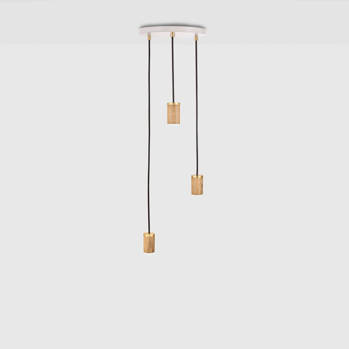 Triple Pendant in Oak - White Canopy · Ceiling Fixtures by Tala US