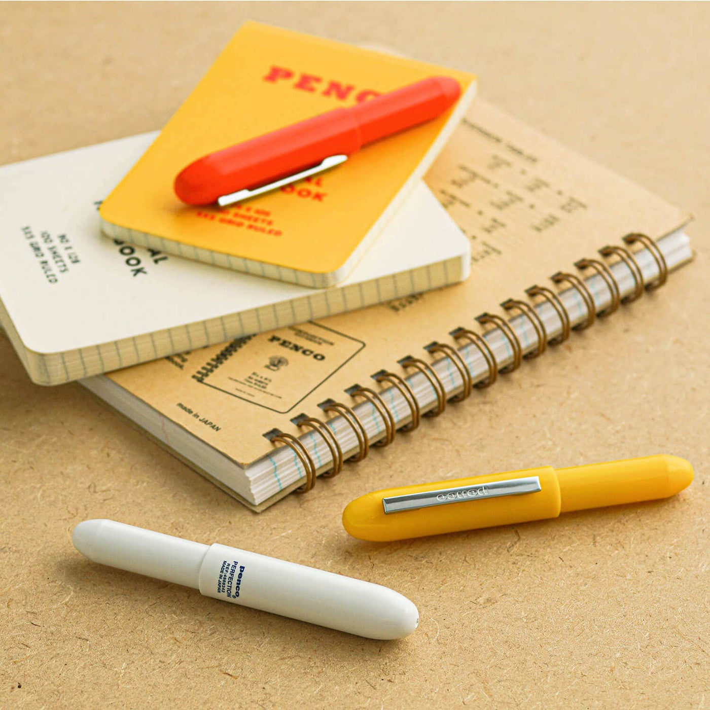 Hightide USA · Penco Perfection Ballpoint Pen - Light | socius design in Rochester, MN (White, Yellow, Orange)
