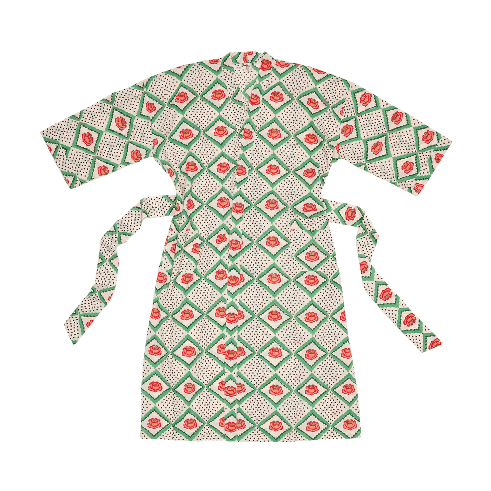 Block Shop Peony Hand Block-Printed Robe | socius design shop
